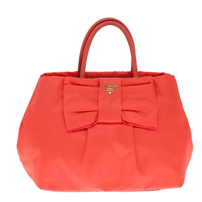 Prada Bow Tote Tessuto, ORANGE, NYLON, Handbag