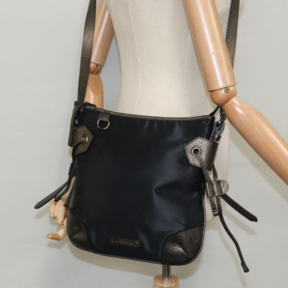 Burberry Zip Top Messenger Nylon, BLACK, NYLON, Shoulder bag
