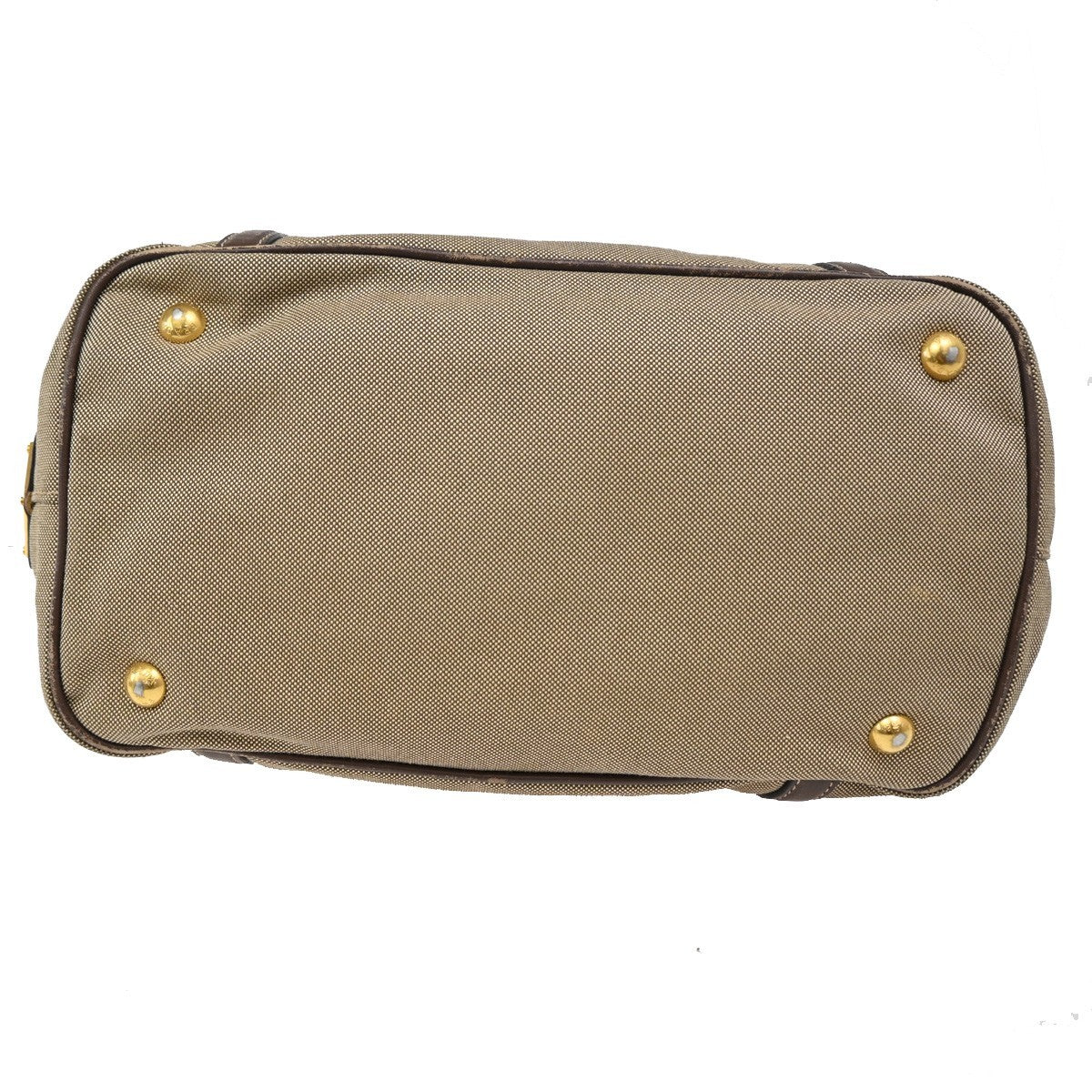 Prada Logo Convertible Tote Canvas with Leather, BROWN, CANVAS, Tote bag