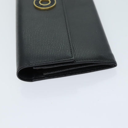 Celine Circle Logo Compact Wallet Leather, BLACK, LEATHER, Wallets