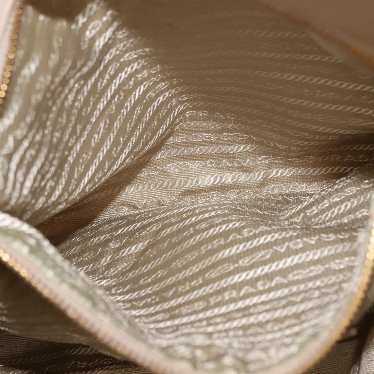 Prada Chain Front Zip Tote Quilted Tessuto, BEIGE, NYLON, Tote bag