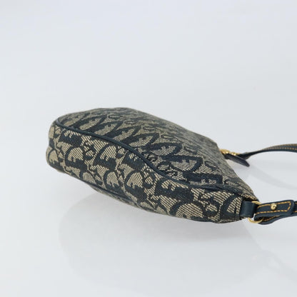 Christian Dior Vintage Saddle Bag Diorissimo Canvas, NAVY, CANVAS, Clutche & pouche