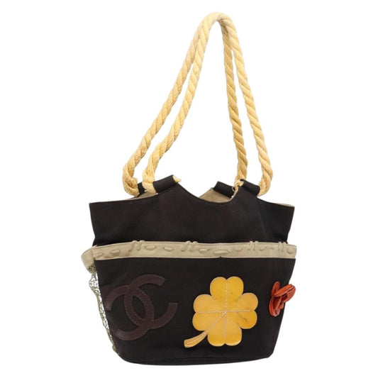 Chanel Camellia Flower Tote Canvas, BLACK, CANVAS, Tote bag