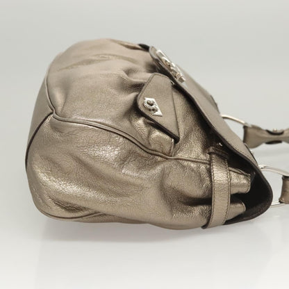 Salvatore Ferragamo Gancini Shoulder Bag Leather, GOLD, LEATHER, Shoulder bag