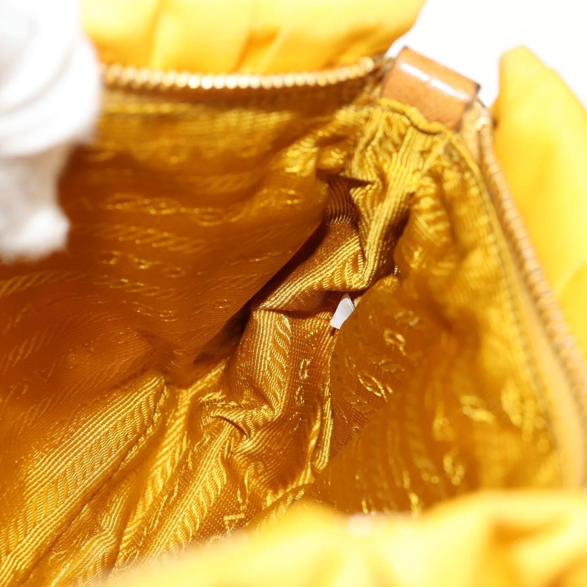 Prada Pochette Tessuto Gaufre, YELLOW, NYLON, Clutche & pouche