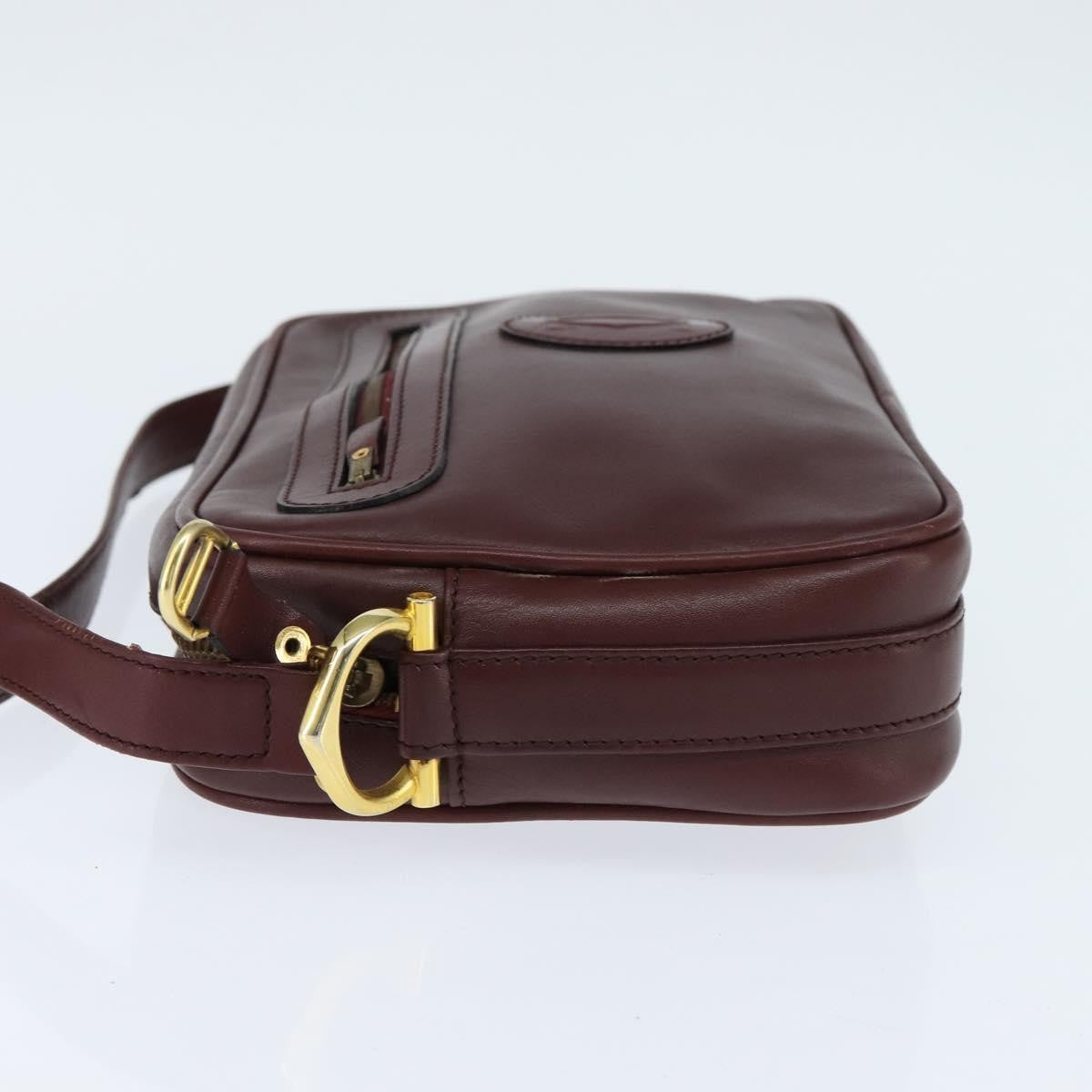 cartier Must de Cartier Shoulder Bag Leather, BURGUNDY, LEATHER, Shoulder bag