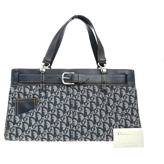 Christian Dior Vintage Trotter Horizontal Tote Diorissimo Canvas, NAVY, CANVAS, Shoulder bag