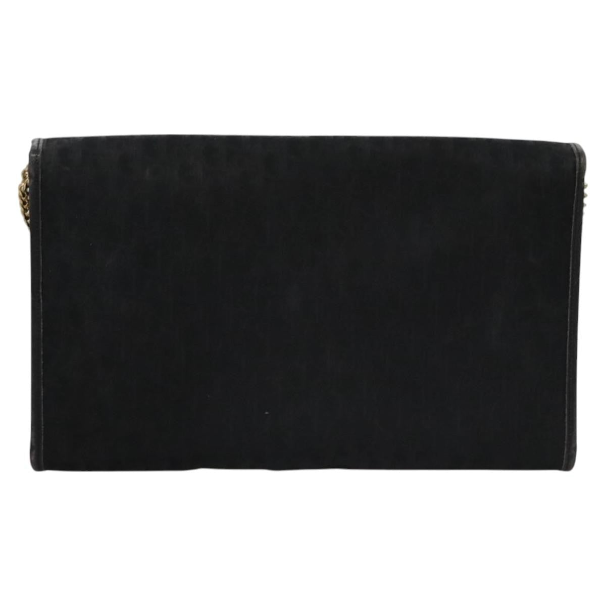 Christian Dior Vintage Chain Flap Shoulder Bag Diorissimo Canvas, BLACK, CANVAS, Shoulder bag