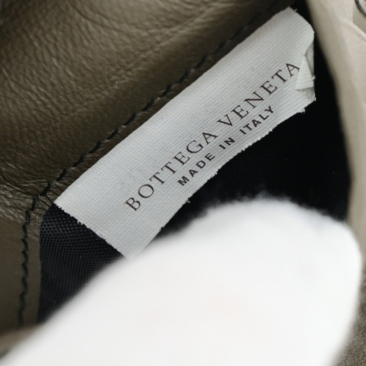 Bottega Veneta Compact Bifold Wallet Embossing Leather, BROWN, LEATHER, Wallets