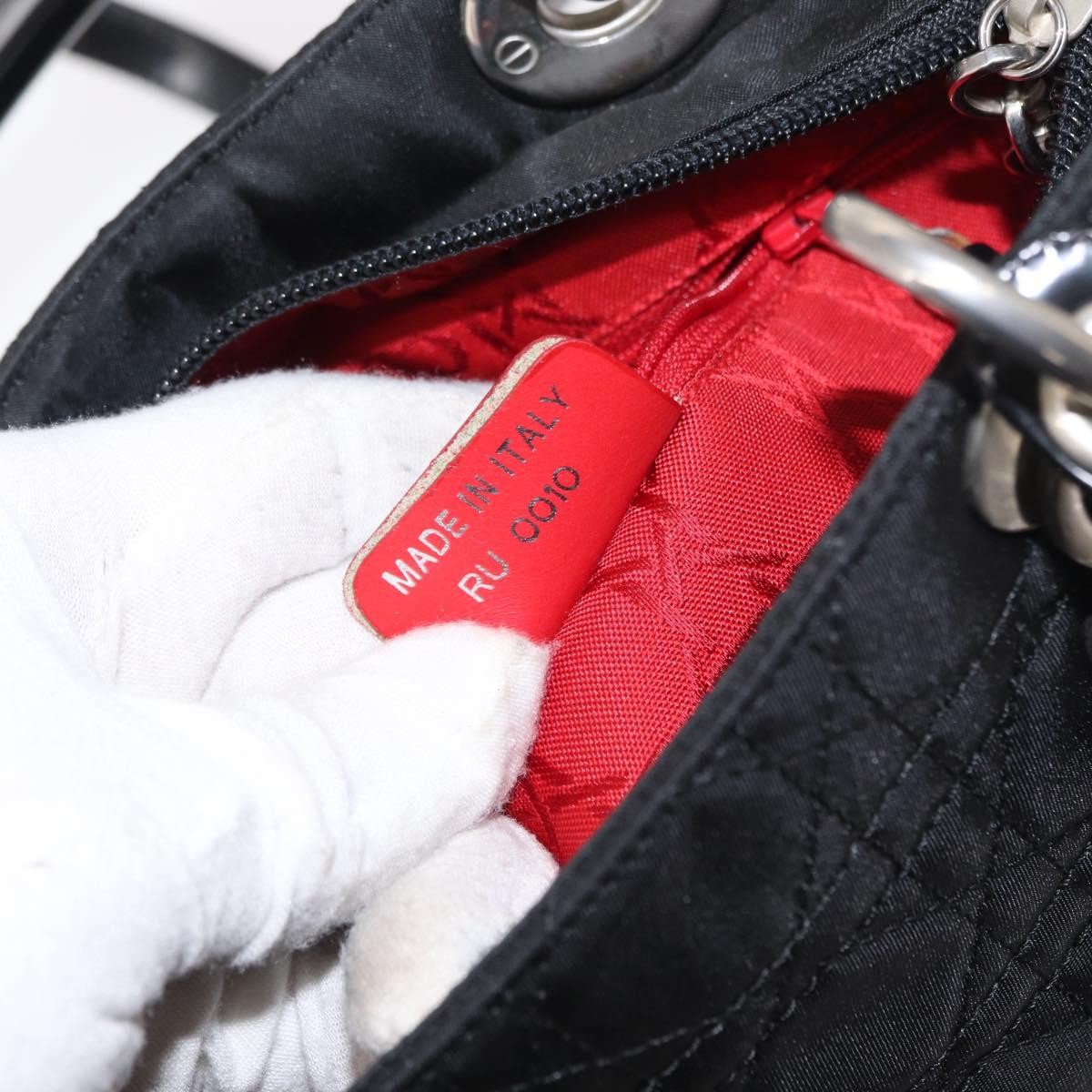 Christian Dior Vintage Lady Dior Bag Cannage Quilt Nylon, BLACK, NYLON, Handbag