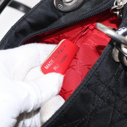 Christian Dior Vintage Lady Dior Bag Cannage Quilt Nylon, BLACK, NYLON, Handbag