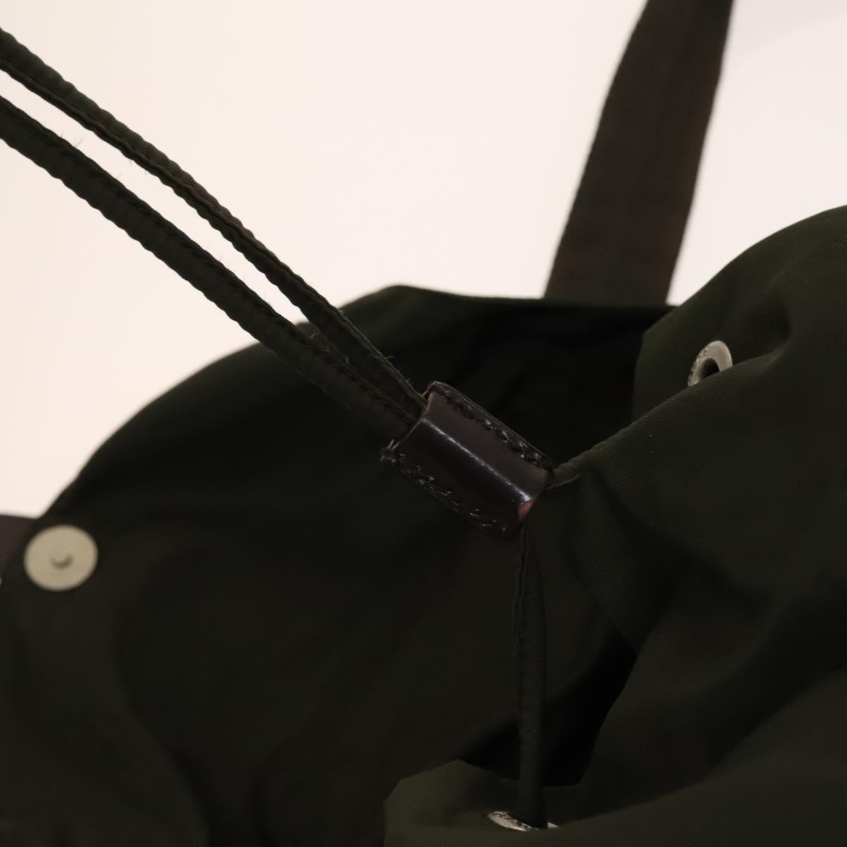 Prada Vela Double Front Pocket Backpack Tessuto with Saffiano Leather, KHAKI, NYLON, Backpack