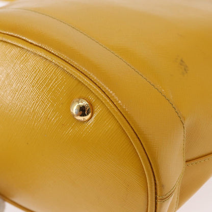 Prada Lux Convertible Bucket Tote Saffiano Leather, YELLOW, LEATHER, Handbag