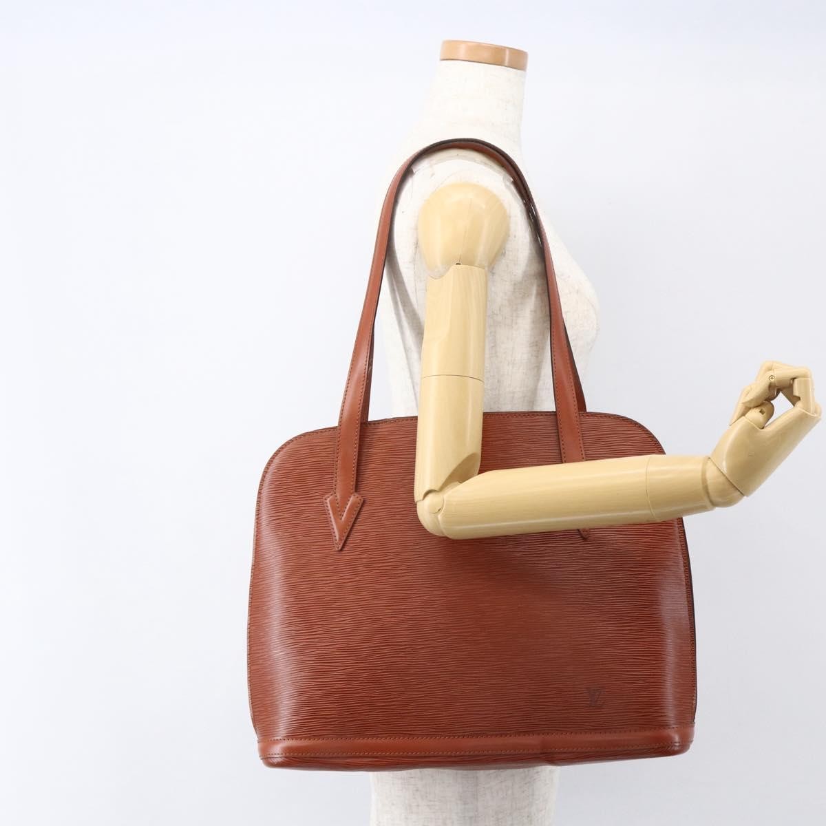 Louis Vuitton Lussac Handbag Epi Leather, BROWN, LEATHER, Shoulder bag
