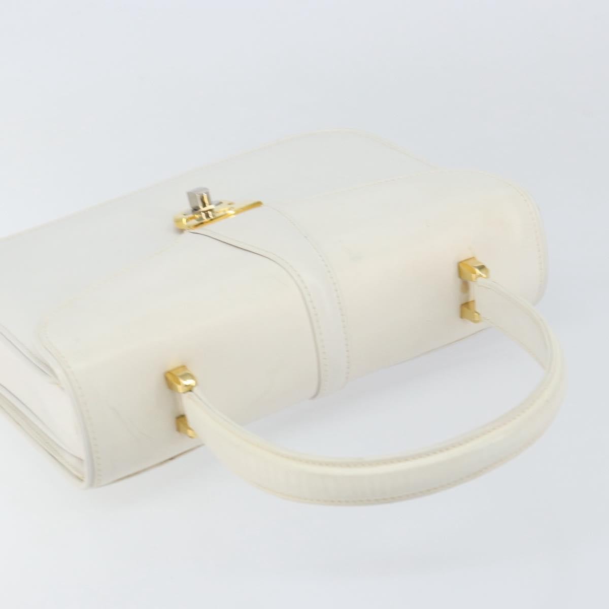 Gucci Vintage Handbag Leather, WHITE, LEATHER, Handbag