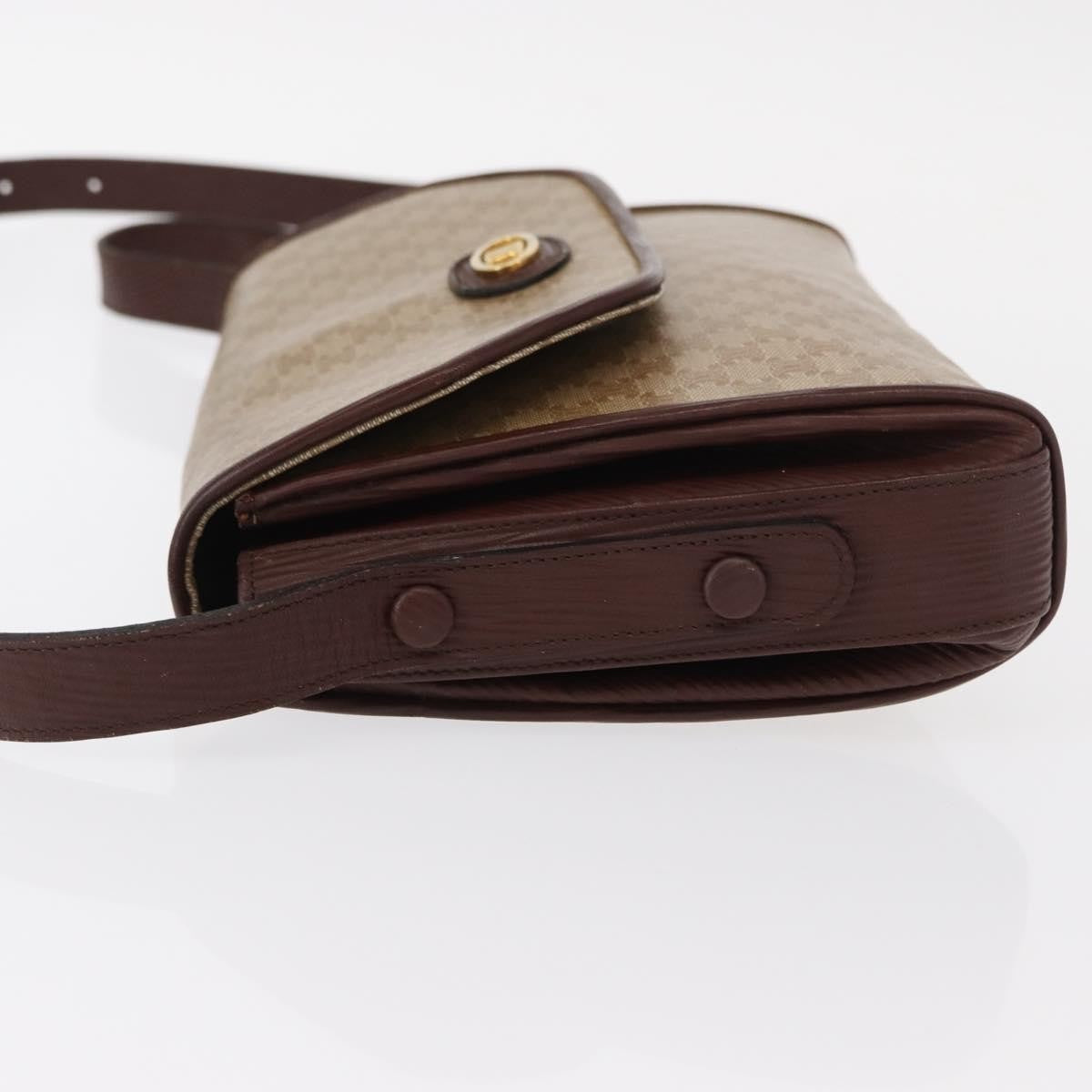 Celine Vintage Macadam Shoulder Bag Canvas and Leather, BEIGE, CANVAS, Shoulder bag