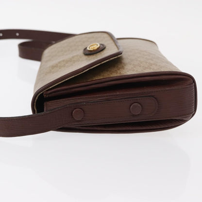 Celine Vintage Macadam Shoulder Bag Canvas and Leather, BEIGE, CANVAS, Shoulder bag