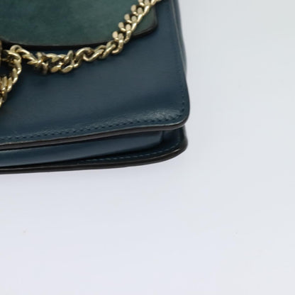 Chloe Faye Crossbody Leather and Suede, Blue, Suede, Handbag