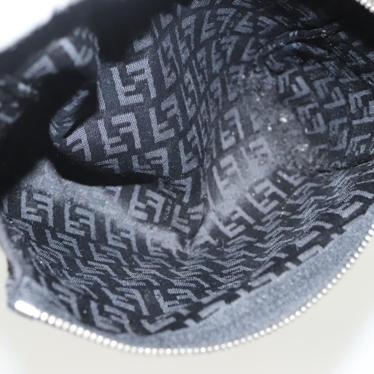 Fendi FF Logo Pouch Canvas, BLACK, CANVAS, Clutche & pouche