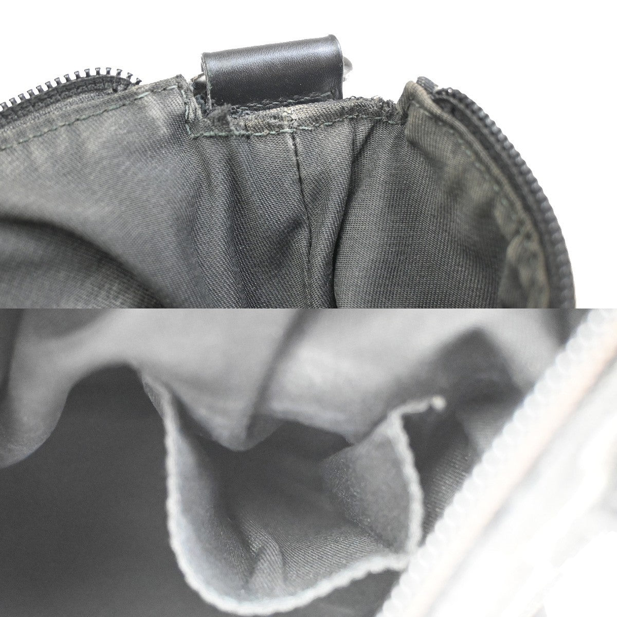 Gucci Zip Messenger GG Canvas with Perforated Leather, BLACK, CANVAS, Shoulder bag