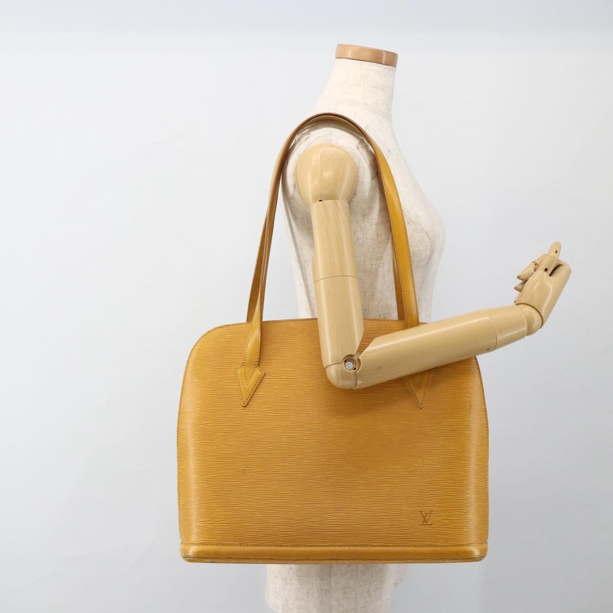Louis Vuitton Lussac Handbag Epi Leather, Yellow, Leather, Shoulder Bag