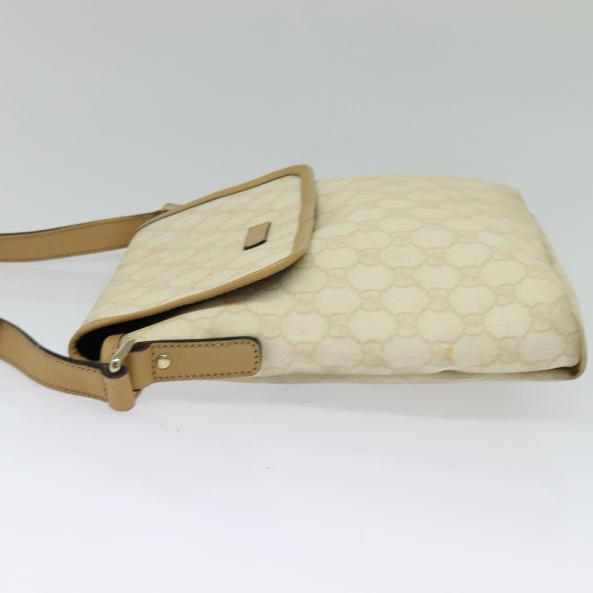 Gucci Flap Messenger GG Coated Canvas, BEIGE, PVC, Shoulder bag