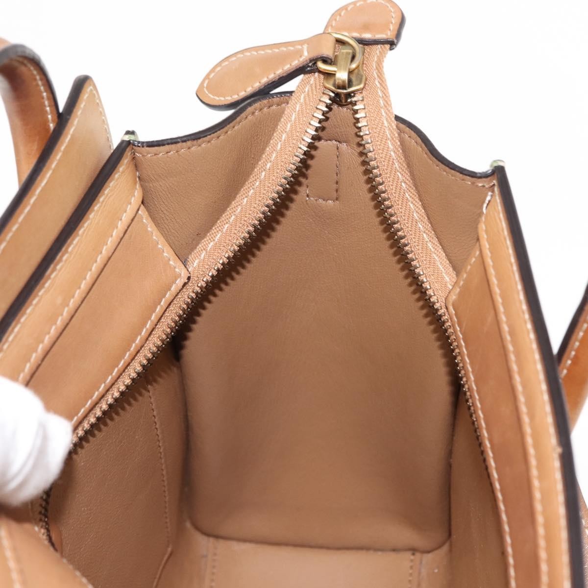 Celine Tricolor Luggage Bag Leather, BEIGE, LEATHER, Handbag