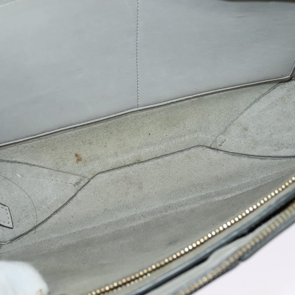 Celine Tri-Fold Clutch on Chain Smooth Leather, GRAY, LEATHER, Shoulder bag