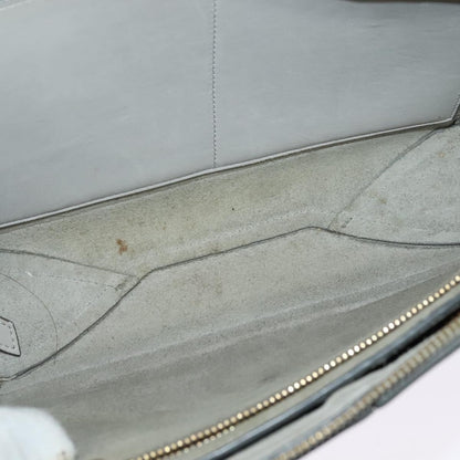 Celine Tri-Fold Clutch on Chain Smooth Leather, GRAY, LEATHER, Shoulder bag