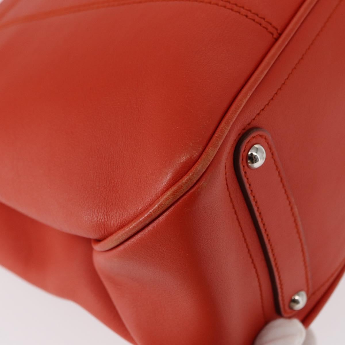 Salvatore Ferragamo Gancini handbag Leather, ORANGE, LEATHER, Handbag