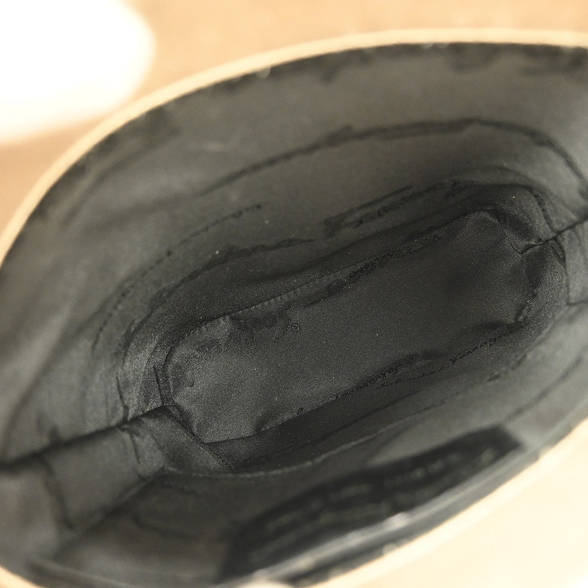 Salvatore Ferragamo Vintage Handbag Satin, BEIGE, SATIN, Handbag