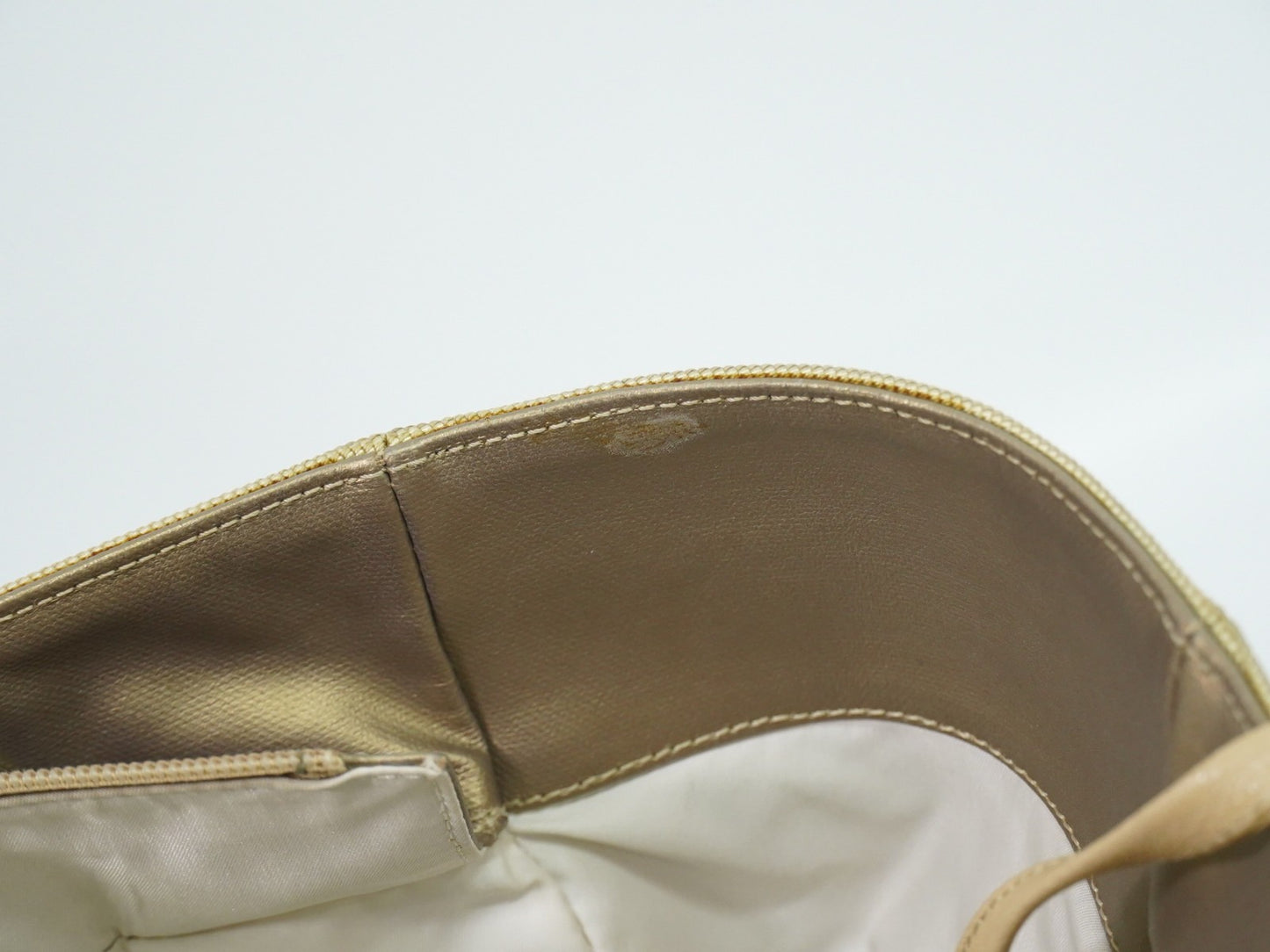 Chanel Biarritz Pocket Tote Quilted Coated Canvas, GOLD, CANVAS, Tote bag