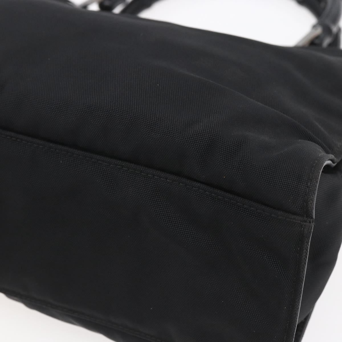 Gucci Vintage Bamboo Handle Tote Nylon, BLACK, NYLON, Handbag