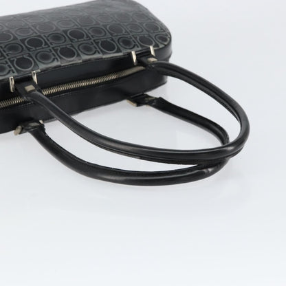 Salvatore Ferragamo Gancini handbag Leather, BLACK, LEATHER, Handbag
