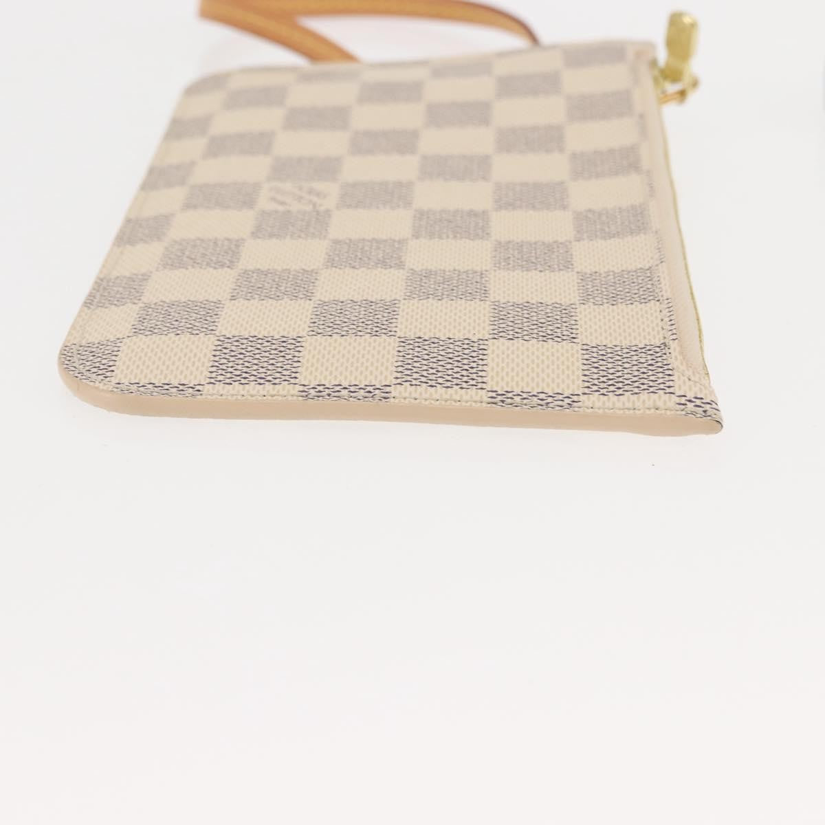 Louis Vuitton Neverfull Pochette Damier, WHITE, CANVAS, Clutche & pouche