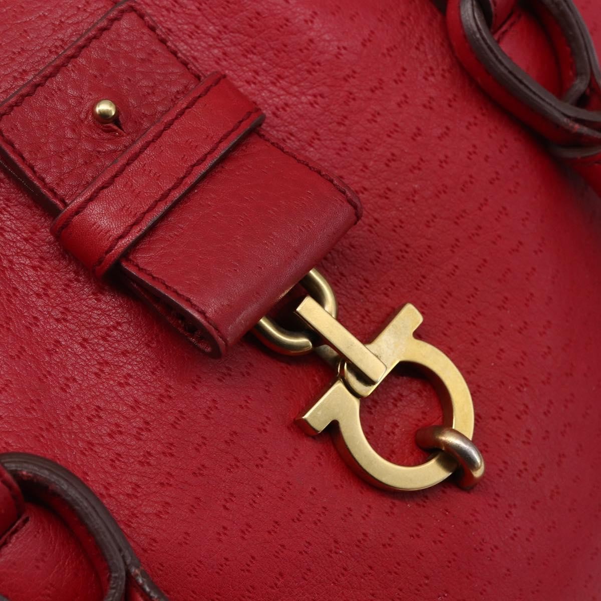 Salvatore Ferragamo Vintage Handbag Leather, RED, LEATHER, Handbag