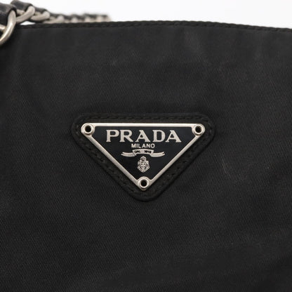 Prada Vintage Chain Shoulder Bag Tessuto, BLACK, NYLON, Shoulder bag