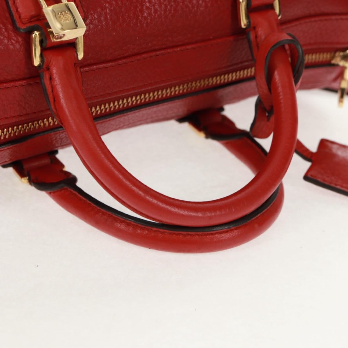 Loewe Anagram handbag Leather, RED, LEATHER, Handbag