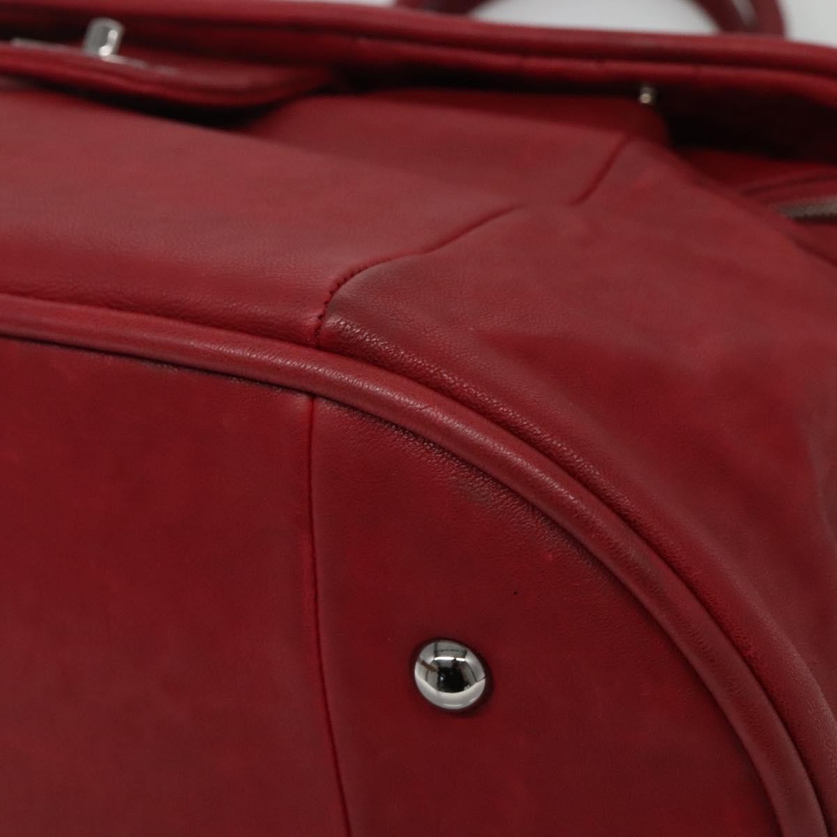 Chanel Vintage CC Turnlock Satchel Leather, RED, LEATHER, Travel bag