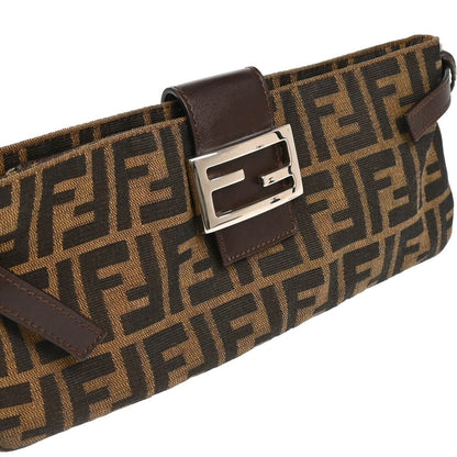 Fendi Baguette Pochette Zucca Canvas, BROWN, CANVAS, Shoulder bag