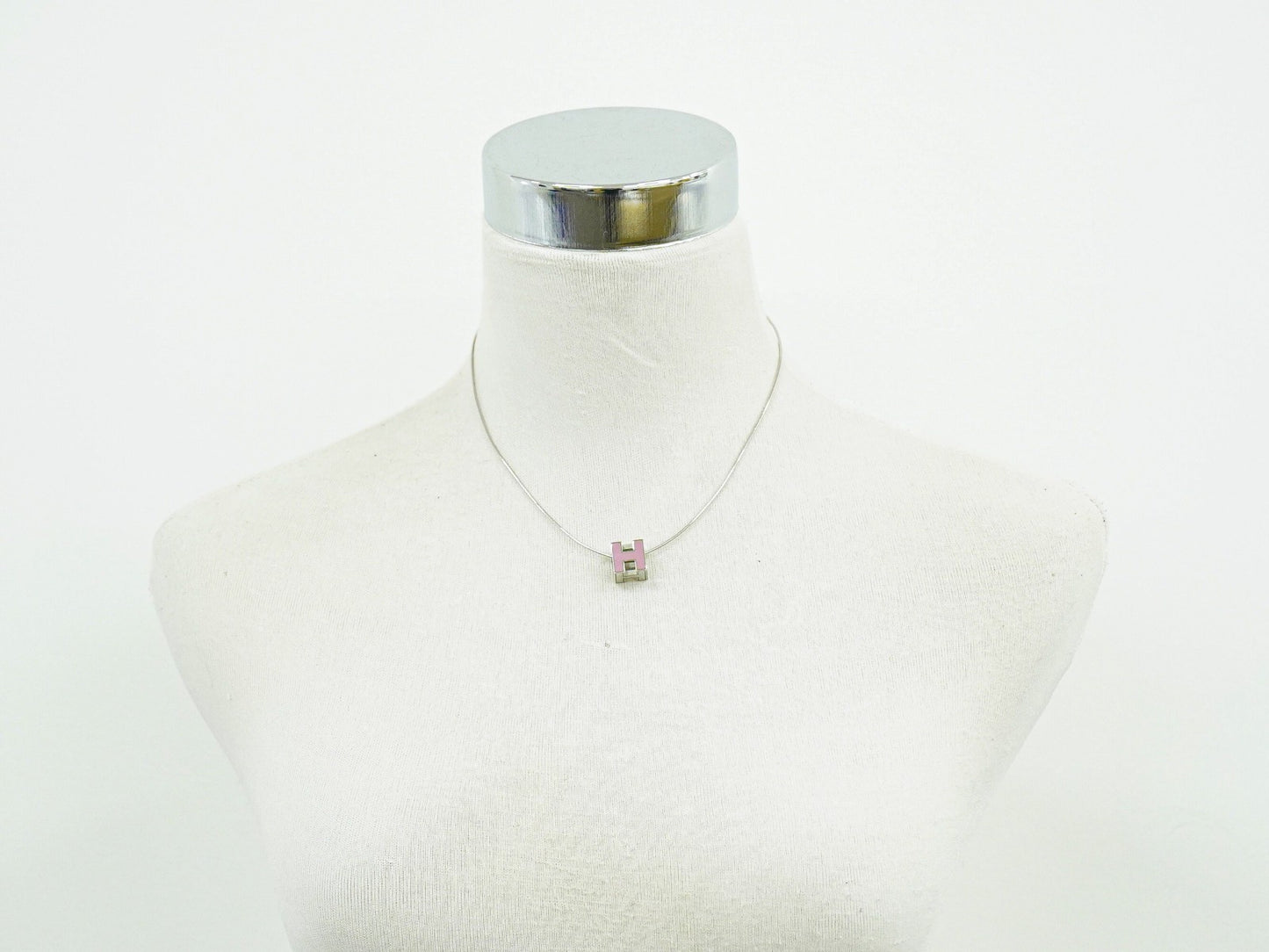 Hermes Cage d'H Pendant Necklace Metal, SILVER, METAL, Necklace