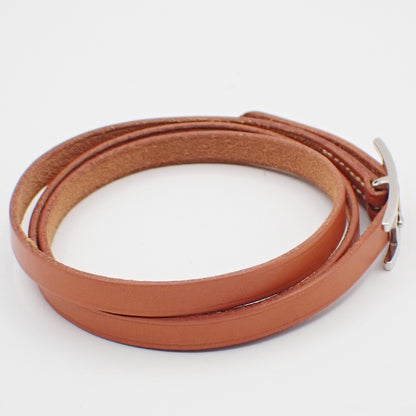 Hermes Hapi 3 Bracelet Leather with Metal, BROWN, LEATHER, Bracelet