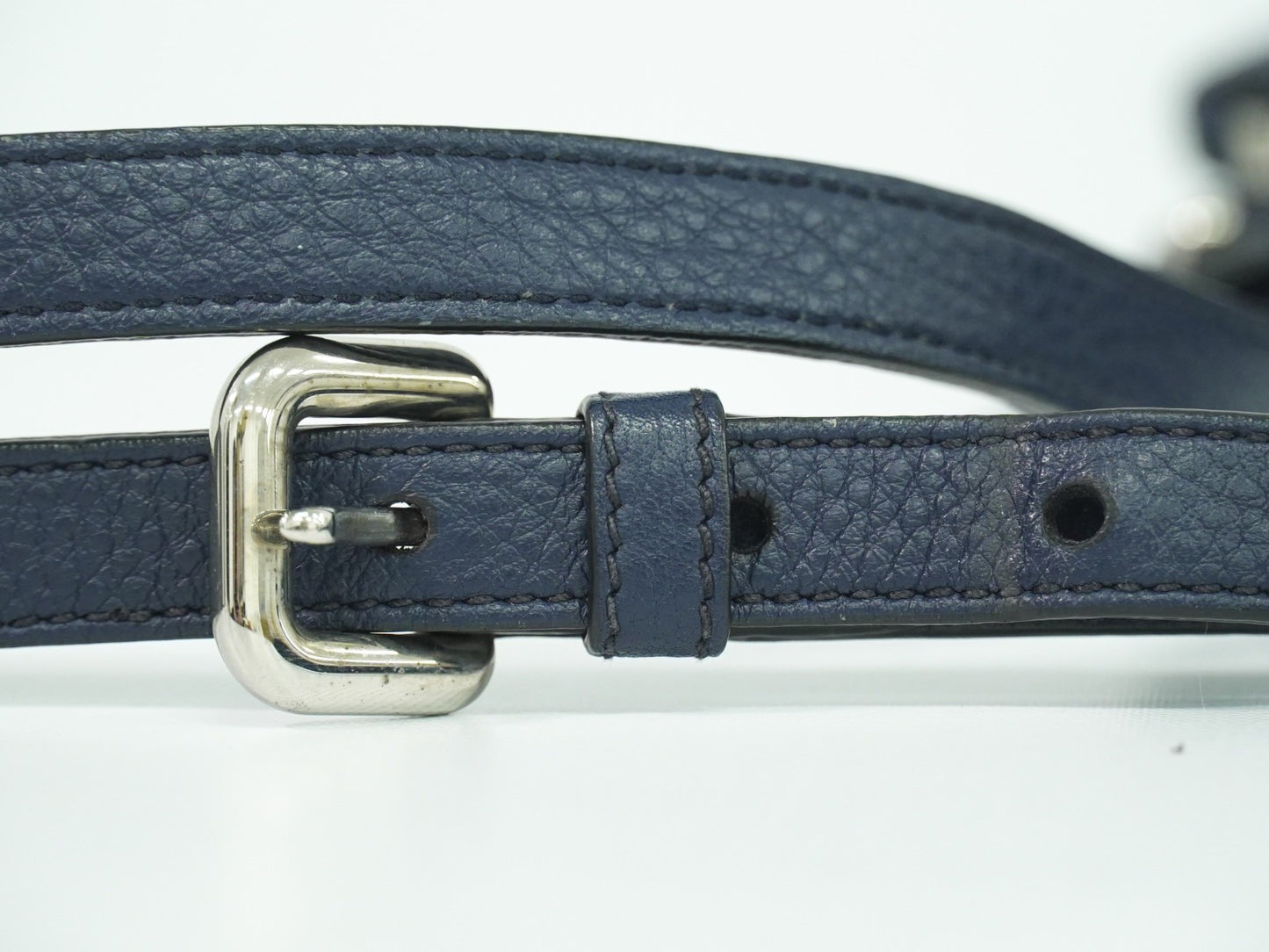 Prada Double Zip Crossbody Bag Vitello Daino, NAVY, LEATHER, Shoulder bag