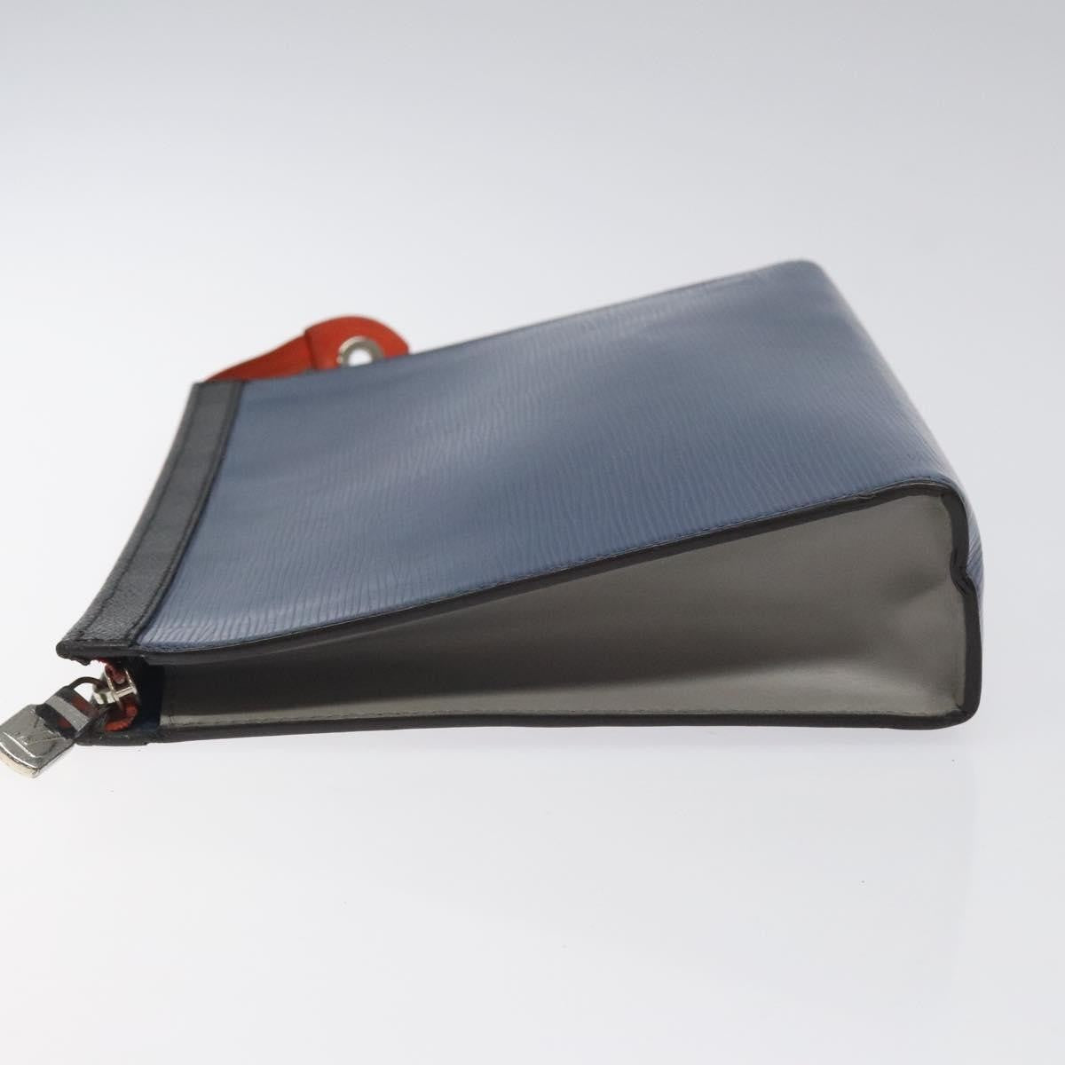 Louis Vuitton Pochette Voyage Epi Leather with Damier Graphite, BLUE, LEATHER, Clutche & pouche