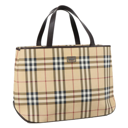 Burberry Top Handle Tote Haymarket Coated Canvas, BEIGE, CANVAS, Tote bag