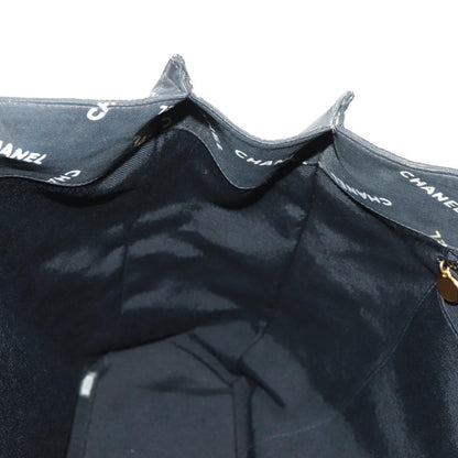 Chanel Logo Shopping Tote Quilted Printed Canvas, BLACK, CANVAS, Tote bag