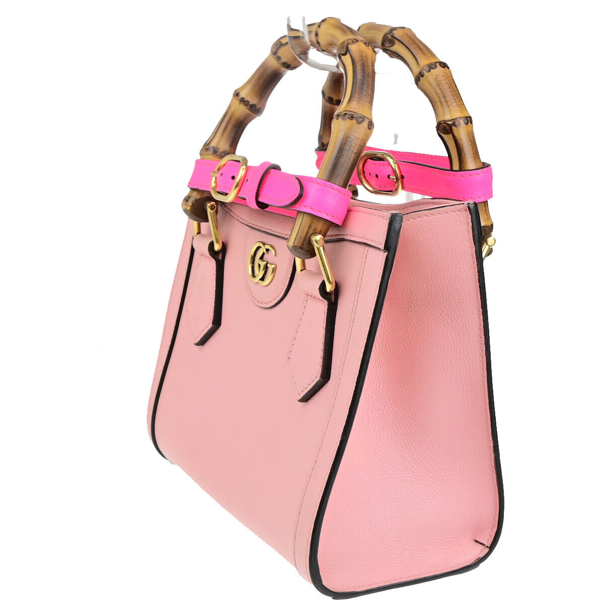 Gucci Diana NM Bamboo Handle Tote Leather, PINK, LEATHER, Tote bag