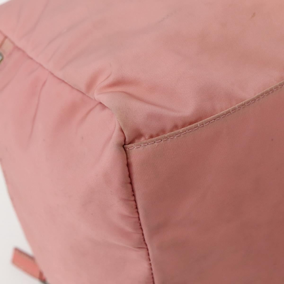 Prada Side Pocket Bauletto Bag Nylon with Leather, PINK, NYLON, Handbag