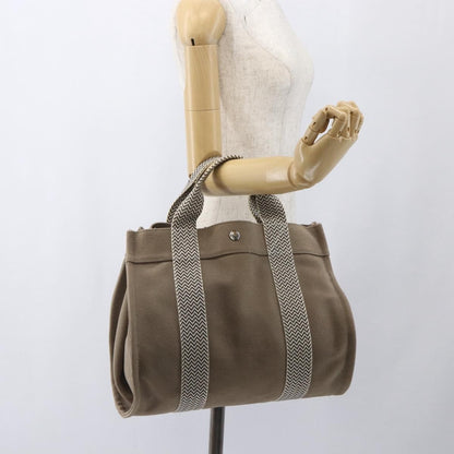 Hermes Cannes Tote Toile Canvas, BEIGE, COTTON, Tote bag