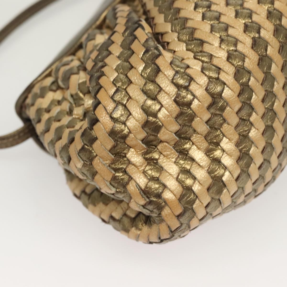 Fendi Vintage Shoulder Bag Leather, GOLD, LEATHER, Shoulder bag